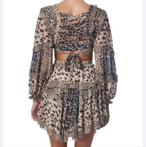 ZIMMERMANN ALLIA CUTOUT LEOPARD PRINT MINI DRESS, Size 1, US Size 4/6, $1100